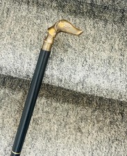 Antique Style Solid Brass Head Dog Head Handle For Walking Stick Canes Shaft