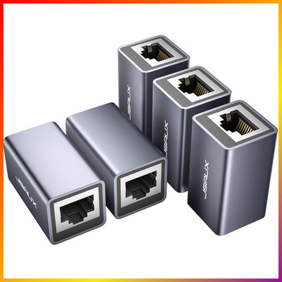 Ethernet Coupler RJ45 LAN Adapter für Patch Kabel 5er Pack Cat5e Cat6 Cat7 Grau