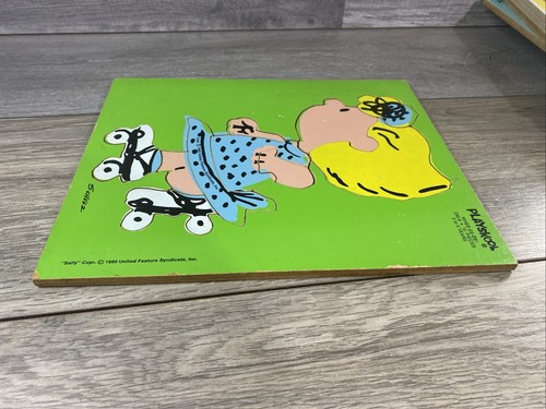 Vintage Playskool Peanuts Wooden Puzzle - Sally Whee-ee-ee! #230-6 - Schulz 1960 - Picture 3 of 12