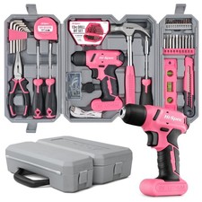 Hi-Spec 58pc Pink 8V USB Cordless Drill Driver Set for Women – Home DIY & Crafts