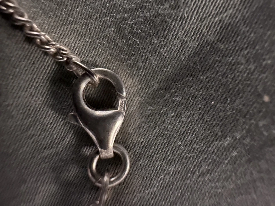 "Colgante de corazón soplado de plata de ley 925 QVC en cadena de 36""" Foto 4 de 4