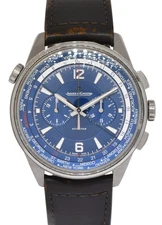 Jaeger Lecoultre Polaris World Time Titanium Blue Dial 44mm Watch Q905T480