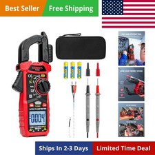 Digital Clamp Meter Multimeter with D-Shaped Jaw for AC/DC Current Voltage,...