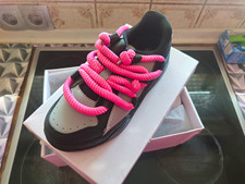 Sneaker Low Top Schwarz/Grau/Pink, Bindeverschluss, EU 39 JNH-218