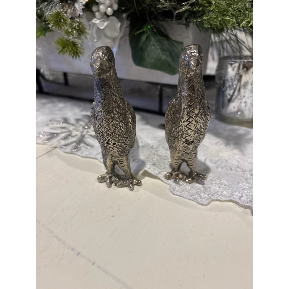 Williams Sonoma Plateado Faisán Salero y Pimentero Coctelera Estatuillas Decoración Foto 4 de 4