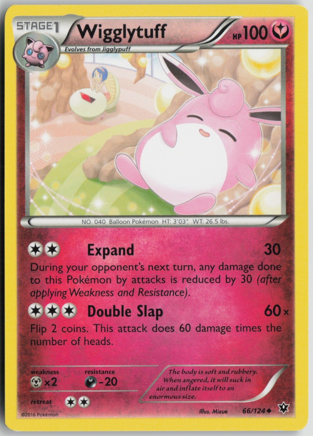 Wigglytuff 66/124 Uncommon XY - Fates Collide LP Normal