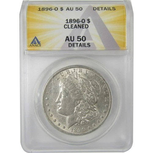1896 O Morgan Dollar AU 50 Details ANACS Silver $1 Coin SKU:I18956