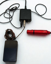 EZTANG Rotary Tattoo Machine Pen Kit TPN-020 Power Supply Foot Pedal Gun Red