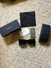 PRADA SPR 17W Women s Rectangle Sunglasses Bl...