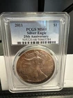 2011 SILVER EAGLE PCGS MS68 FROM THE 25TH ANNIVERSARY SET CLASSIC BLUE LABEL