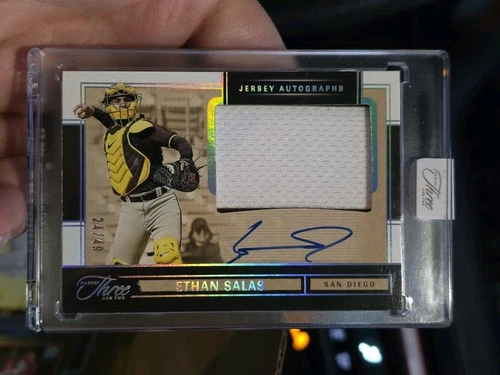 2025 Panini Three and Two Holo Silver #30 Ethan Salas ROOKIE JERSEY AUTO 40/49