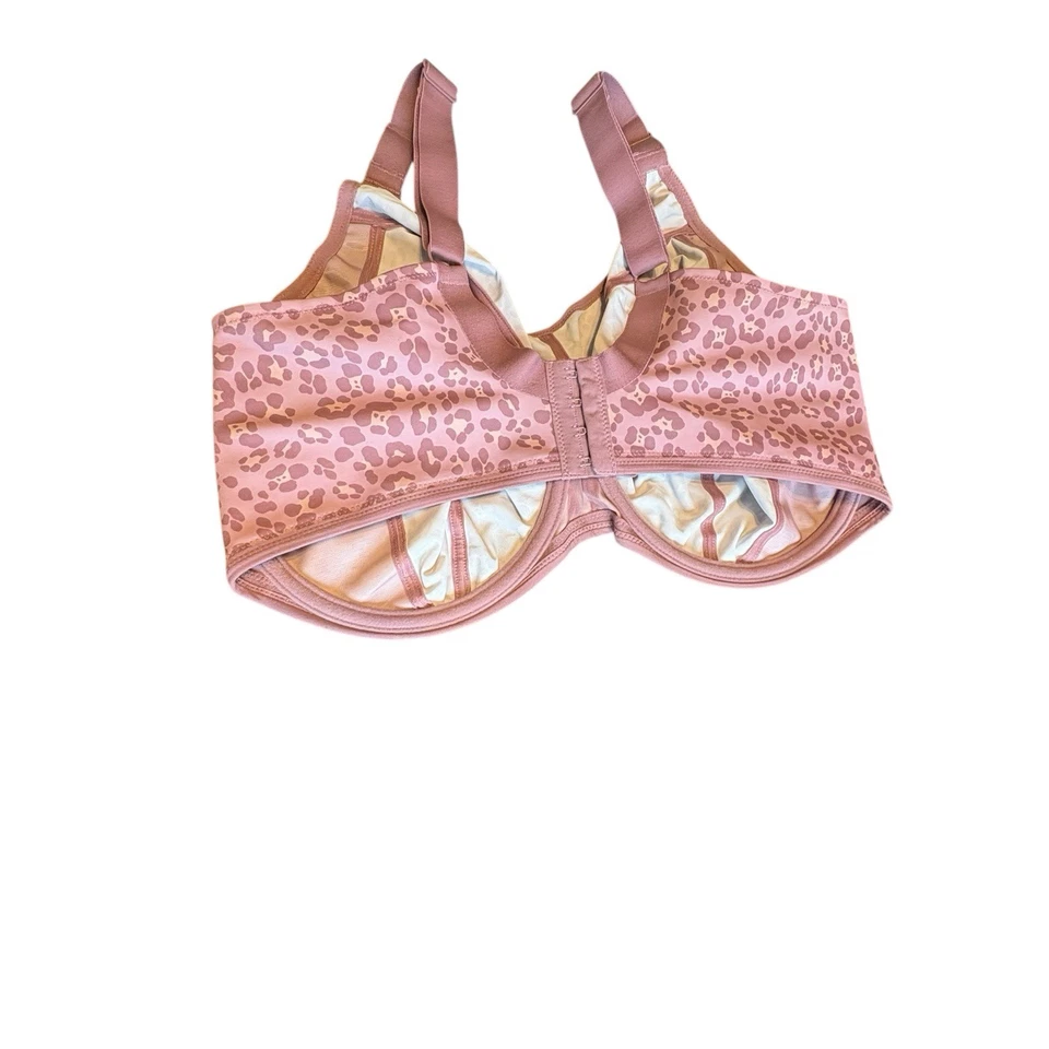 Sujetador Elomi Energise Sports US 40K EL8042 con aros estampado de leopardo rosa gancho en J Foto 3 de 4