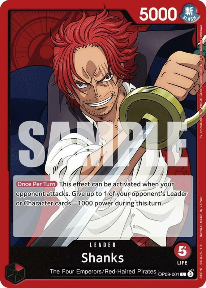 NM-Mint, English One Piece Shanks - OP09-001 - L Emperors in the New World (OP09