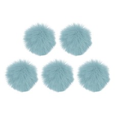 Furry Microphone Windscreen 10mm x 55mm Light Blue 5 Pack
