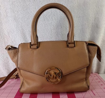 Michael Kors Hudson Brown Leather Handbag Large Satchel 