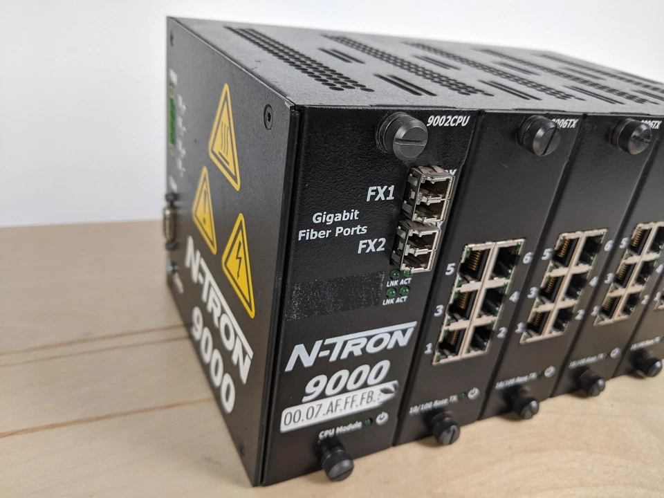 N-TRON 9000B Industrial Ethernet Switch 9002CPU + 4x9006TX 24-Port SFP USA DIN - Image 2 of 4