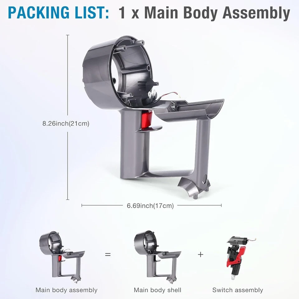 Carcasa de montaje de carrocería principal 970142-01 para Dyson V11 SV14 con kit de servicio de tornillos Foto 2 de 4