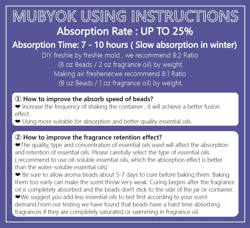 MUBYOK 18lb Premium Unscented Aroma Beads for DIY Car 288 Ounce (Pack of 1) - Image 2 of 4