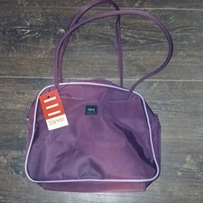 Esprit borsa donna viola tracolla chiusura zip tasche interne tubino a contrasto