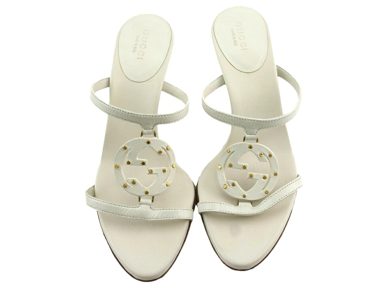 GUCCI Sandals Double G #34 Half C Interlocking G Mark White Beige GMen's Brand H thumbnail 2