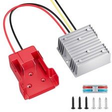 18V to 12V Step-Down Converter for Milwaukee M18 Battery Adapter, DC red