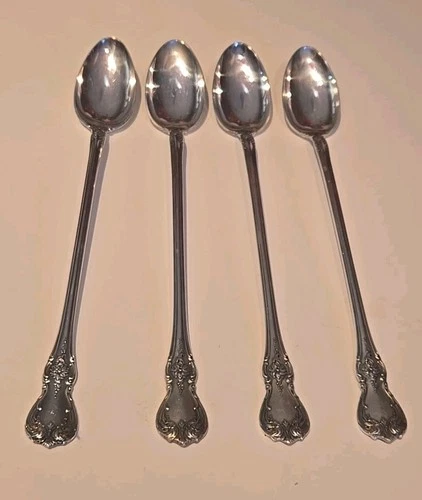4-TOWLE STERLING SILVER OLD MASTER  ICED TEA/BEVERAGE SPOONS - 7 7/8"