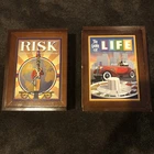 Hasbro The Game of Life & Risk Vintage  Game Collection Wooden Box Book Shelf