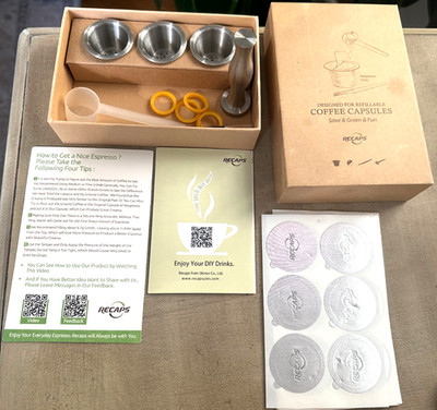 RECAPS Stainless Steel Refillable Coffee Capsules Made For Nespresso Machines