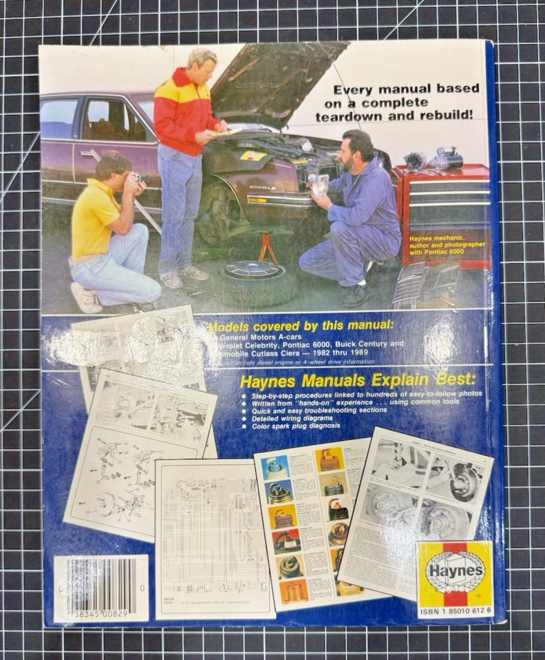 Manual de reparación automática Haynes GM A-Cars 1982-89 Chevy Celebrity Pontiac 6000 Buick Foto 2 de 4