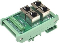 RJ45 8P8C DIN Rail Mount Ethernet Connector Distribution Breakout Size: 4 ay