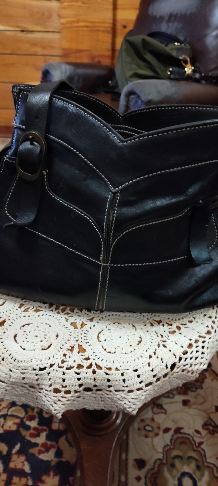 Patricia Nash Black Italian Leather Shoulder Stra… - image 13