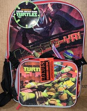 Ninja Turtles TMNT 16" Backpack with Detachable Matching Lunch Box NEW  RARE