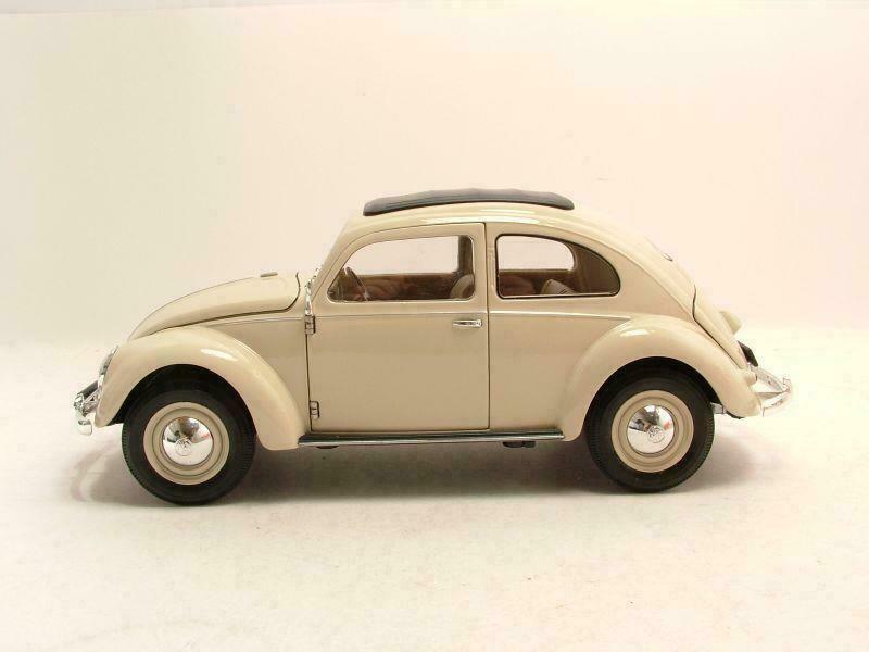 Modèle Réduit 1:18 Welly Volkswagen Coccinelle 1950 - Toit Fermé, Couleur Ivoire, Neuf