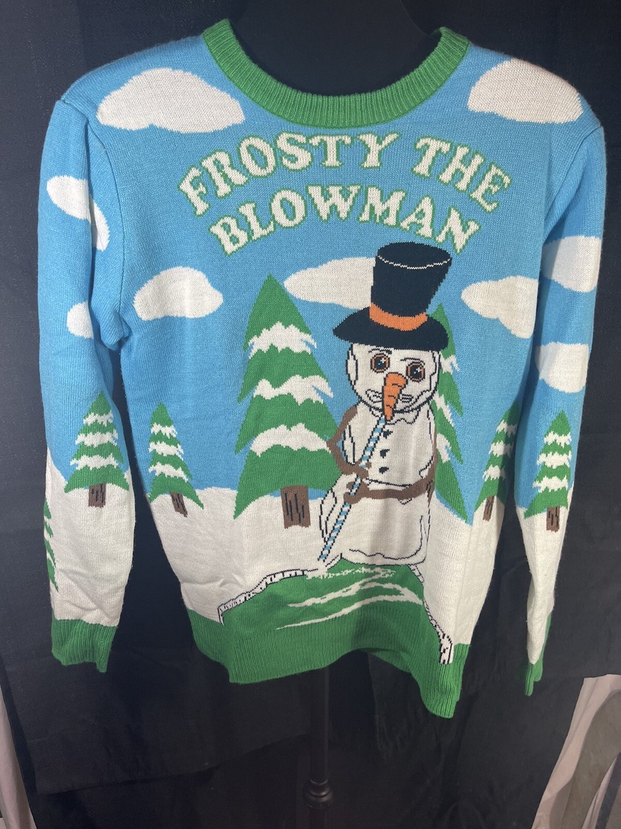 Frosty the Blowman Snowman Ugly Christmas Sweater Adult Small Unisex Holiday