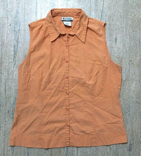 Columbia Sportswear Company Womens Large Orange Size L Button Up Golf 