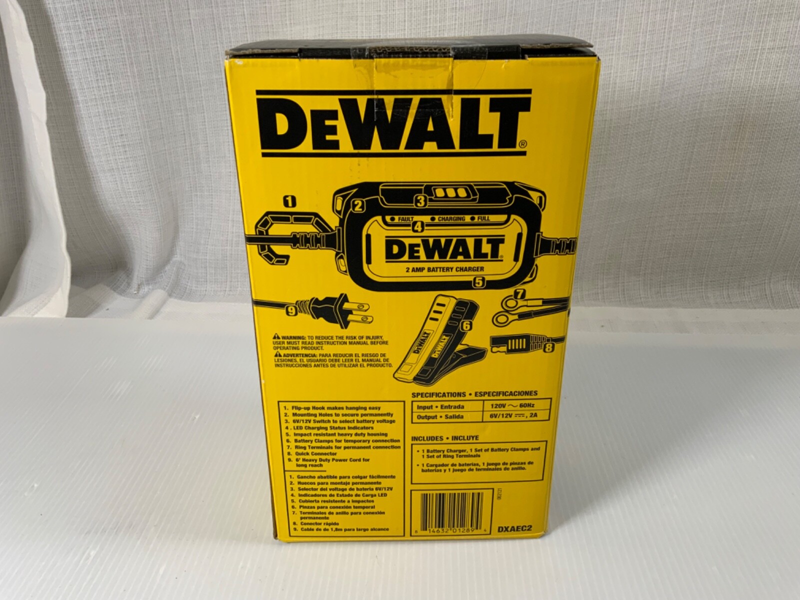 DEWALT DXAEC2 Professional 2Amp Automotive Battery Charger and