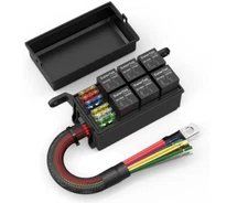 Daiertek 12V Relay Box 6 Way Relay Fuse Box 12 AWG PreWired Waterproof Relay Bo