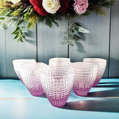 Excelsa Color Bubble Lot De 6 Verres à Eau, Verre Coloré En Pâte, Capacité 300 Ml