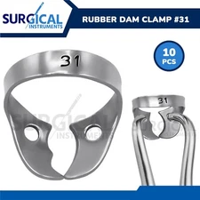 (Lot of 10) Endodontic Rubber Dam Clamps #31 Stainless Steel German Grade