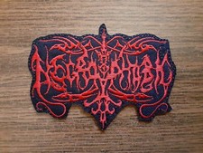 NECROPHOBIC,IRON ON RED EMBROIDERED PATCH
