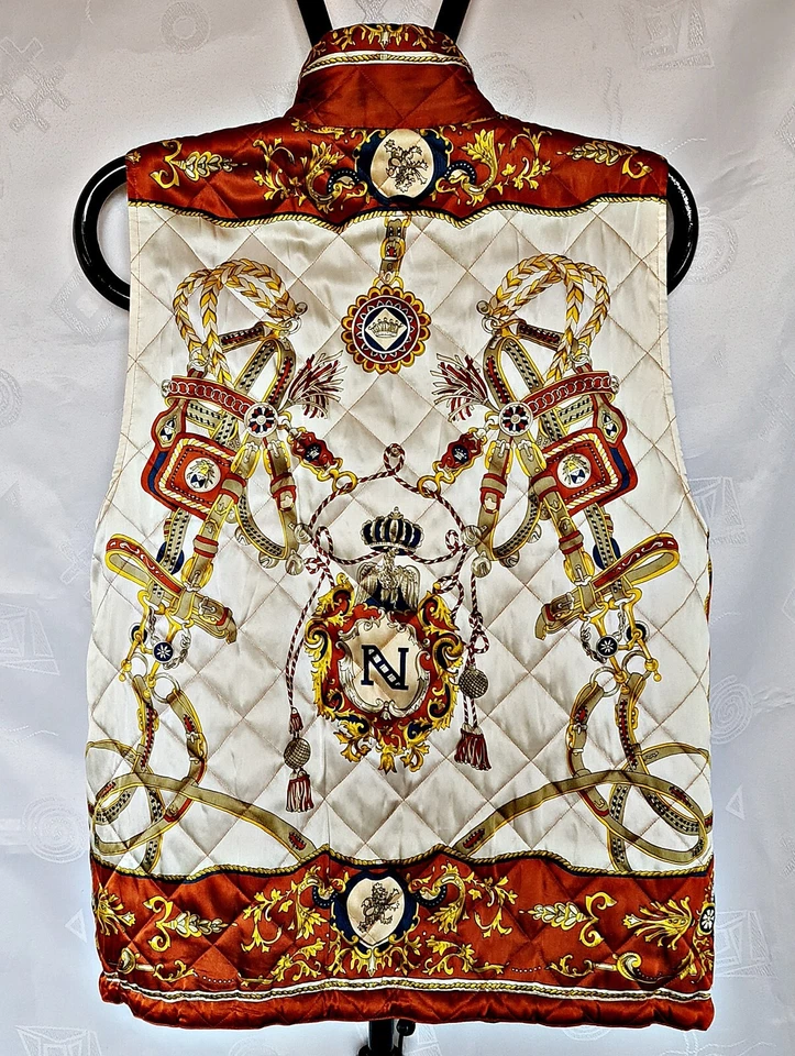 CHALECO VINTAGE AUTÉNTICO ESPEJISMO SEDAS REAL MILITAR NAPOLEÓN SIN MANGAS: US16/EU44 Foto 3 de 4