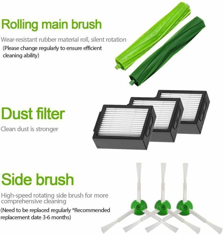 Ersatz Rollenbürsten Für IRobot Roomba I7, I7+, E5, E6, E7 – 1 Set, Kompatibel Mit Staubsauger-Zubehör