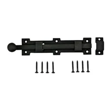 Renovators Supply Slide Bolt Latch 8.75" Wrought Iron Ball Tip Black Slide Bolt