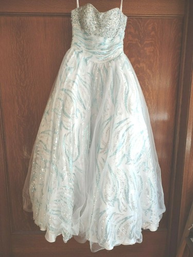 Designer Tony Bowls Prom Pageant Ballgown Dress Size 7 Crinoline Formal Evening