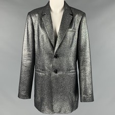 Joie Size M Silver Polyester Blend Metallic Jacket