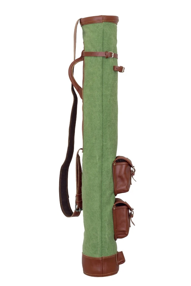 Bolsa de transporte ligera de lona de cuero para palos de golf bolsa para lápices de domingo Foto 3 de 4