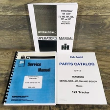 International Cub Cadet 127 Lawn Tractor Service Parts Operators Manual Set 