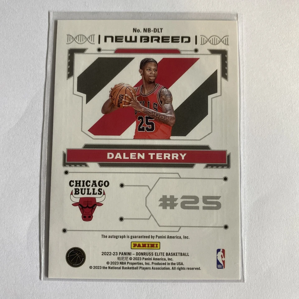 2022-23 Panini Donruss Elite Dalen Terry Auto New Breed RC #NB-DLT Bulls  - Image 2 of 3