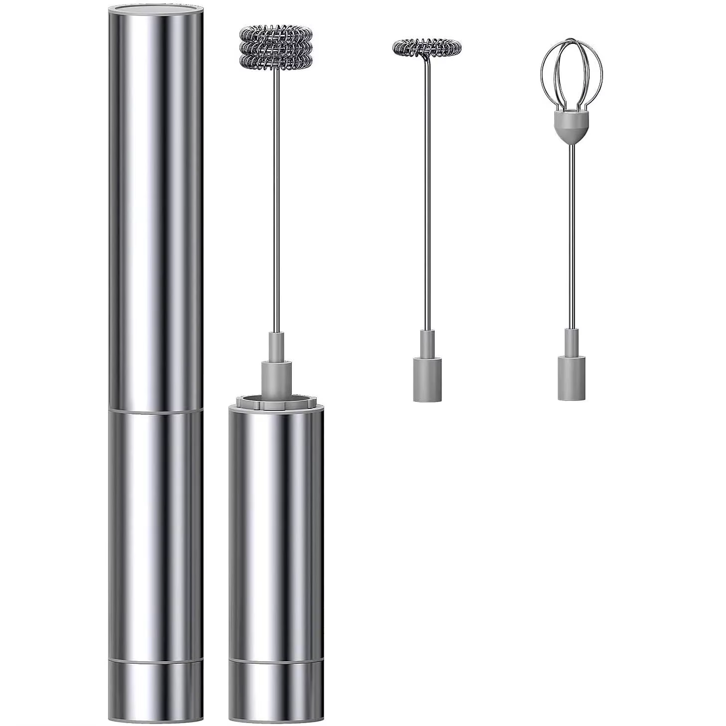 Milk Frother Handheld Three-Layer of Whisk- Battery Operated Electric Foam Maker