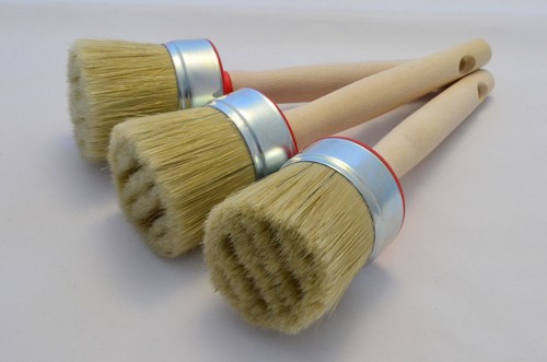 3 di Pennelli Tondi in Setola Pura 55mm, Pittura Gesso Shabby Chic, Cera e Olio. - Foto 5 di 12